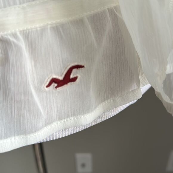 HOLLISTER NWT Women’s Betty’s Sheer Ivory embroidered Boho Blouse Size L - Picture 9 of 13